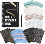 2500+ Pcs Word Stickers for Journaling, 50 Sheets Quote Sticker Gold Foil Art Scrapbook Supplies for Junk Journal, Scrapbooking Supplies for Bullet Journal Craft Small Talk Stickers for DIY Gift Card