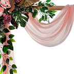 VDS Pack of 2 Panel (30 Inch X 30 Feet) Wedding Arch Draping Fabric Sheer Chiffon Fabric Drapery for Wedding Ceremony Reception Swag Backdrop Canopy Chuppah ARBO Altars Decoration (Dusty Rose)