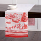 Maison d' Hermine Table Runner 100% Cotton Double Layer Table Runners 108 inches Long for Thanksgiving Christmas Decorations Home Kitchen Dining Party Wedding (Winter Jouy, 14.5" x 108")