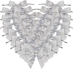 50pcs 3-1/2" Metallic Silver Glitter Ribbon Bows with Twist Ties for Gift Wrapping Packing Christmas Big Bows for Holiday Decoration (Silver)