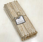 Chardin home Natural Jute Table Runner 13x36 Inch – Vintage Boho Rustic Table Decor – Handwoven Table Runner in Natural Jute and Ivory – Farmhouse Dining or Console Table Accent