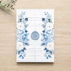 PONATIA 50PCS Vellum Jackets for 5x7 Invitation Cards- 135GSM Dusty Blue Flowers Sleeves, Vellum Paper 5x7 Jackets - Wedding Invitations Wraps - Transparent Card