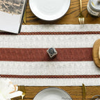 Artoid Mode Caramel Farmhouse Woven Rustic Table Runner, Seasonal Holiday Hollow Kitchen Dining Table Decoration for Home Party Decor 12x72 Inch