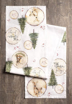 Maison d' Hermine Table Runner 100% Cotton Single Layer Table Runners 90 inches Long for Thanksgiving Christmas Decorations Home Kitchen Dining Party Wedding (Mountain Life, 14.5" x 90")