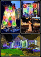 Minetom 66Ft 200 LED Outdoor String Lights, Fairy Lights Battery Operated with Remote, Waterproof, for Bedroom Dorm Patio Tapestry Backyard Garden Party Indoor Christmas Decoration, Multicolor