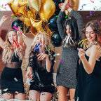 12 Pcs Glitter Noise Makers Metallic Fringed Party Blower for Adults Birthday Graduation New Years Party Favors Supplies (Blue)