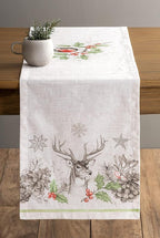 Maison d' Hermine Table Runner 100% Cotton Single Layer Table Runners 108 inches Long for Thanksgiving Christmas Decorations Home Kitchen Dining Party Wedding (Christmas Dew, 14.5" x 108")