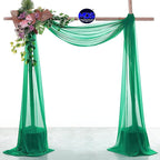 MDS Halloween Chiffon Draping Fabric - 2 Panel, 30" Wide x 100ft Long - Sheer Spooky Arbor & Canopy Drapery for Haunted House Backdrops, Party Ceilings, DIY Costumes & Themed Events - Emerald Green