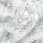 VISIONTEX White Sheer Voile Curtains, Decorative White Embossed Leaves Rod Pocket Window Drapes for Home Kitchen, Living Room and Bedroom 54 x 84 Inch, Set of 2 Curtain Panels