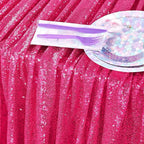 QueenDream Rectangular Sequin Tablecloth 90 x 132 inch Sparkly Patio Table Cloth for Spring Party Wedding Baby Shower Table Decoration Fuchsia