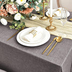 Fitable Square Table Cloth Linen Textured: Water & Stain Resistant Farmhouse Tablecloth, Washable Burlap Table Covers for Kitchen Dining Party(2 Pack, 54x54 Inch, Stone)