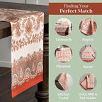 Maison d' Hermine Table Runner 100% Cotton Single Layer Table Runners 108 inches Long for Thanksgiving Christmas Decorations Home Kitchen Dining Party Wedding (Cachemire, 14.5" x 108")