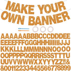 BEISHIDA 116 PCS Glitter Orange DIY Letter Banner Kit Make Your Own Banner，Including 111 Letters and Numbers 3 Rope and 9 Threading Device,Customized for Birthday Halloween Wedding Party Decor