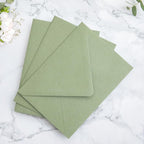 PONATIA 50PCS A7 Euro Flap Envelopes, 5.25 x 7.25'' Sage Green Flowers Liner Envelope for Wedding Invitations, Photos, Postcards, Greeting Cards, Christmas Gift, Acrylic Mailing, 5 x 7 Envelopes