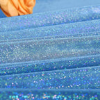 Fitable Blue Sequin Tablecloth for Parties 60 Inch Round - Sparkle Glitter Laser Round Overlay for Wedding Baby Shower Holiday Banquet, Best for 24-48inch Diameter Round Table