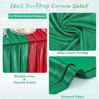 Wrinkle Free Green Backdrop Curtain for Parties Soft Photo Backdrop Drapes Curtains for Christmas Wedding Bithday Decor 4x8ft,4 Panels