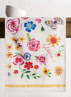 Maison d' Hermine Table Runner 100% Cotton Double Layer Table Runners 108 inches Long Decorative for Home Dining Party Wedding Bridal Shower Spring Summer (Happy Florals - Sweety, 14.50" x 108")