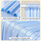 Blue Glitter Backdrop Curtain for Parties Wedding,10Ft x 10Ft Satin Shimmer Photo Backdrop,Non-Wrinkle Sparkle Drapes for Backdrops,Back Drop for Photography, Birthdays,Weddings,Prom
