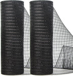 Ribbli 2 Rolls Black Mesh Ribbon,10 inch x 30 feet(10Yard) Each Roll,Metallic Black with Foil,Halloween Ribbon for Wreath Swags and Decorating