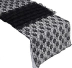 MDS Pack of 15 Wedding 12 x 108 inches Lace Table Runner for Wedding, Decorations for Birthday Parties, Banquets, Graduations, Engagements, and Runners fit Rectangle, Round Table- Black