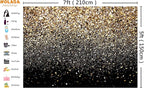 WOLADA Black and Gold Backdrop Golden Glitter Backdrop for Photography Wedding Birthday Baby Shower Party Photo Studio 7x5FT 11176