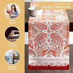 Maison d' Hermine Table Runner 100% Cotton Single Layer Table Runners 72 inches Long for Thanksgiving Christmas Decorations Home Kitchen Dining Party Wedding (Orient, 14.5" x 72")