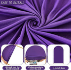 7.2FT Purple Arch Backdrop Cover - Polyester Fitted Wedding Arch Stand Covers Round Top Chiara Arch Backdrop Cover for Birthday Party Banquet Photo Background Decoration