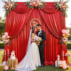 20ftx10ft Red Sequin Backdrop Curtain for Parties, Wrinkle Free Thick Glitter Sparkle Photo Backdrop Drapes 4 Panels 5x10FT Shimmer Back Drop Cloth for Wedding Birthday Photography Background