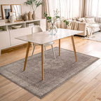 Bloom Rugs Washable Non-Slip 4' x 6' Rug - Taupe/Beige Traditional Medallion Area Rug for Living Room, Bedroom, Dining Room, and Kitchen - Exact Size: 4' x 6'