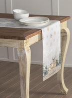 Maison d' Hermine Table Runner 100% Cotton Double Layer Table Runners 72 inches Long for Thanksgiving Christmas Decorations Home Kitchen Dining Party Wedding (Deer in The Woods, 14.5" x 72")