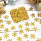 MARFOREVER Christmas Snowflake Glitter Confetti, Gold Snowflake Paper Confetti Winter Snow Sprinkles Sequins Table Centerpiece for Winter Wonderland Xmas Holiday Wedding Party Supplies Decorations