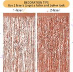 Wavy Fringe Curtain - Rose Gold, 3.3 ft x 6.6 Feet, Pack of 3 | Party Decorations, Streamers for Birthday Backdrop