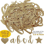 TaoBary 167 Pcs DIY Banner Kit Happy Birthday Glitter Banner Customizable Glitter Make Your Own Kit 162 Letters Symbols and Numbers 3 Rope for Birthday Halloween Wedding Christmas(Champagne Gold)