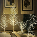 BAOLITVINE Lighted White Twig Branches 32IN 200 Warm White Fairy Lights, Lighted Willow Branches Plug in with Timer, Dimmer for Home Bedroom Fireplace Christmas Decoration Inside Outdoor