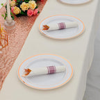 100 Pack Pre Rolled Rose Gold Plastic Silverware Set with Napkins,Disposable Wrapped Heavy Duty Cutlery Set for Wedding Birthday Party-100 Forks,Knives,Spoons,Utensils Set,Plasticware Bulk