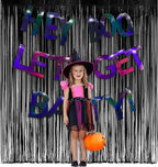 Black Tinsel Backdrop Curtain - GREATRIL Tinsel Curtain Party Backdrop Streamers for Wizard Birthdays/Stranger Theme/Doorway/Halloween Decorations Party - 2 Packs