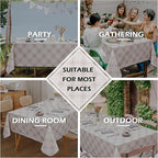 MYSKY HOME Table Cloth 60x102 in Rectangle, Heavy Duty Linen Look Waterproof Tablecloths Farmhouse Tablecloth, Wrinkle Free Table Cover with Black Plaid for Kitchen Dining, Party