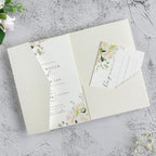 20 PCS Ivory Tri-fold Laser Cut Wedding Invitation Pockets for 5x7 Wedding Cards Bridal Shower Engagement Quinceanera Invitation