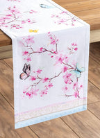 Maison d' Hermine Table Runner 100% Cotton Single Layer Table Runners 72 inches Long Decorative for Home Kitchen Dining Party Wedding Bridal Shower Spring Summer (Blossoms in Spring, 14.50" x 72")