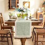 Table Runners 83 Inches,Waterproof Boho Table Runner with Tassel Fringe,Table Runner for Party Coffee Table