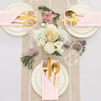 50 Pieces Light Pink Satin Napkins, 17" x 17" Square Table Napkins, Silky Soft Smooth Washable Napkins for Restaurant, Weddings, Dinner, Party Decoration