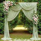 Wedding Arch Draping Fabric 29" x 19Ft Sheer Drapes for Backdrop Wedding Ceremony Reception Ceiling Decor Curtain Baby Bridal Shower Decoration (Sage Green, 1 Panel)