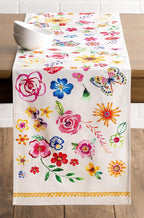 Maison d' Hermine Table runner 100% Cotton Double Layer Table Runners 72 inches long Decorative for Home Kitchen Dining Party Wedding Bridal Shower Spring Summer (Happy Florals - Sweety, 14.50" x 72")