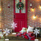Riakrum 3 Pcs Lighted Christmas Tabletop Decorations Snowflake Table Decor Xmas Night Lights Battery Operated Christmas Centerpiece Lights Indoor for Holiday Winter Party Desk