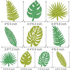 20pcs Glitter Tropical Leaves Centerpiece Decorations for Table Green Palm Leaf Theme Centerpiece Sticks Hawaiian Luau Birthday Decorations for Summer Jungle Theme Birthday Party Baby Shower Supplies