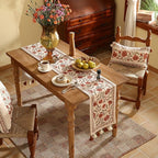 ISAENNE Designer Elegant Linen Table Runner 87 Inches Long,Vintage Orange Floral Pattern Table Runners for Dining Tables,Kitchen Decor,Thanksgiving,Christmas,Banquet,12"*87"-Alvarado A