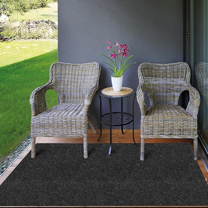 Ottomanson Commercial Scrape Rib Entry Mat – Heavy Duty Ribbed Floor Mat for High Traffic – Non Slip Rubber Back, Waterproof – Indoor Outdoor Use for Offices, Schools, Lobbies, 2' x 35', Black
