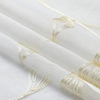 VISIONTEX Sheer Curtains 63 inch Length 2 Panels Set, White Voile Crushed Cream Vine Leaves Embroidery, Rod Pocket Embroidered Window Drapes for Living Room and Bedroom, 54" x 63"