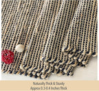 Chardin home Natural Jute Table Runner 13x72 Inch – Vintage Boho Rustic Table Decor – Handwoven Table Runner in Natural Jute and Black – Farmhouse Dining or Console Table Accent