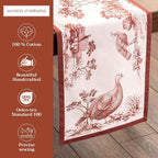 Maison d' Hermine Table Runner 100% Cotton Single Layer Table Runners 60 inches Long for Thanksgiving Christmas Decorations Home Kitchen Dining Party Wedding (Holy Jouy - Brown, 14.5" x 60")